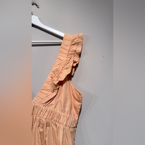 Abercrombie & Fitch Ruffled Plunge V-Neck Tiered Mini Dress Orange XL summer - Picture 5 of 11